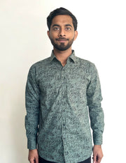 Green Text Print Shirt