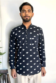 Elephant Hand Block Printed Short Kurta
