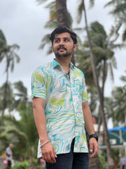 Green Marble Print Shirt