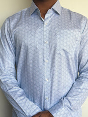 Geometric Blue Print Shirt