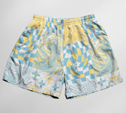 Yellow Patch Print Shorts
