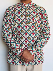 Multicolour Floral Jaal Full Sleeves Short kurta