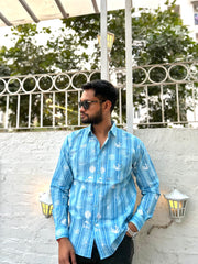 Pastel Coral Print Full Sleeve Shirt