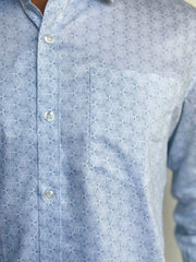 Geometric Blue Print Shirt