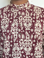 Maroon Hand Block Printed kurta