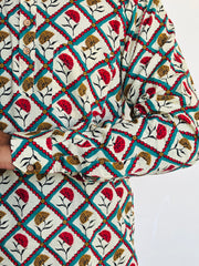 Multicolour Floral Jaal Full Sleeves Short kurta