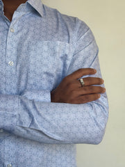 Geometric Blue Print Shirt