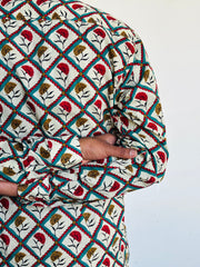 Multicolour Floral Jaal Full Sleeves Short kurta