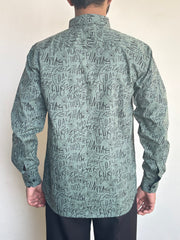 Green Text Print Shirt
