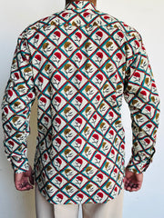 Multicolour Floral Jaal Full Sleeves Short kurta