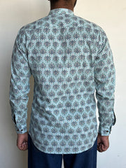 Blue Buti Block Printed Short Kurta