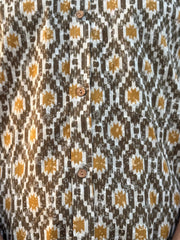 Mustard Yellow Block Printed Shirt
