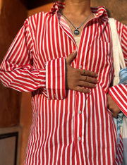 Red Stripe Full Sleeves Shirt