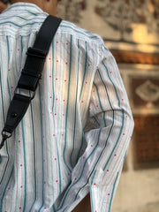 Pastel Blue Stripes Full Sleeves Shirt