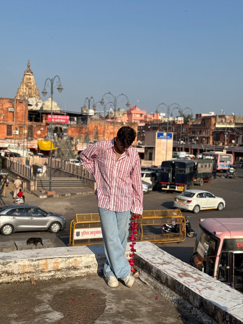Pink Heart Stripes Full Sleeves shirt