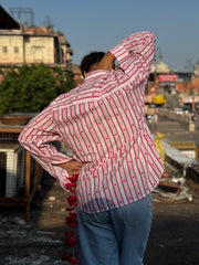 Pink Heart Stripes Full Sleeves shirt