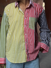 Colourful Stripes Block Full Sleeves Shirt