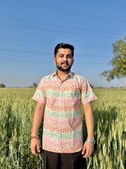 Colourful Leopard Print Half Sleeve Shirt