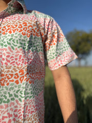 Colourful Leopard Print Half Sleeve Shirt