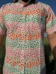 Colourful Leopard Print Half Sleeve Shirt