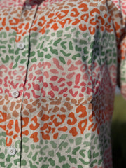 Colourful Leopard Print Half Sleeve Shirt